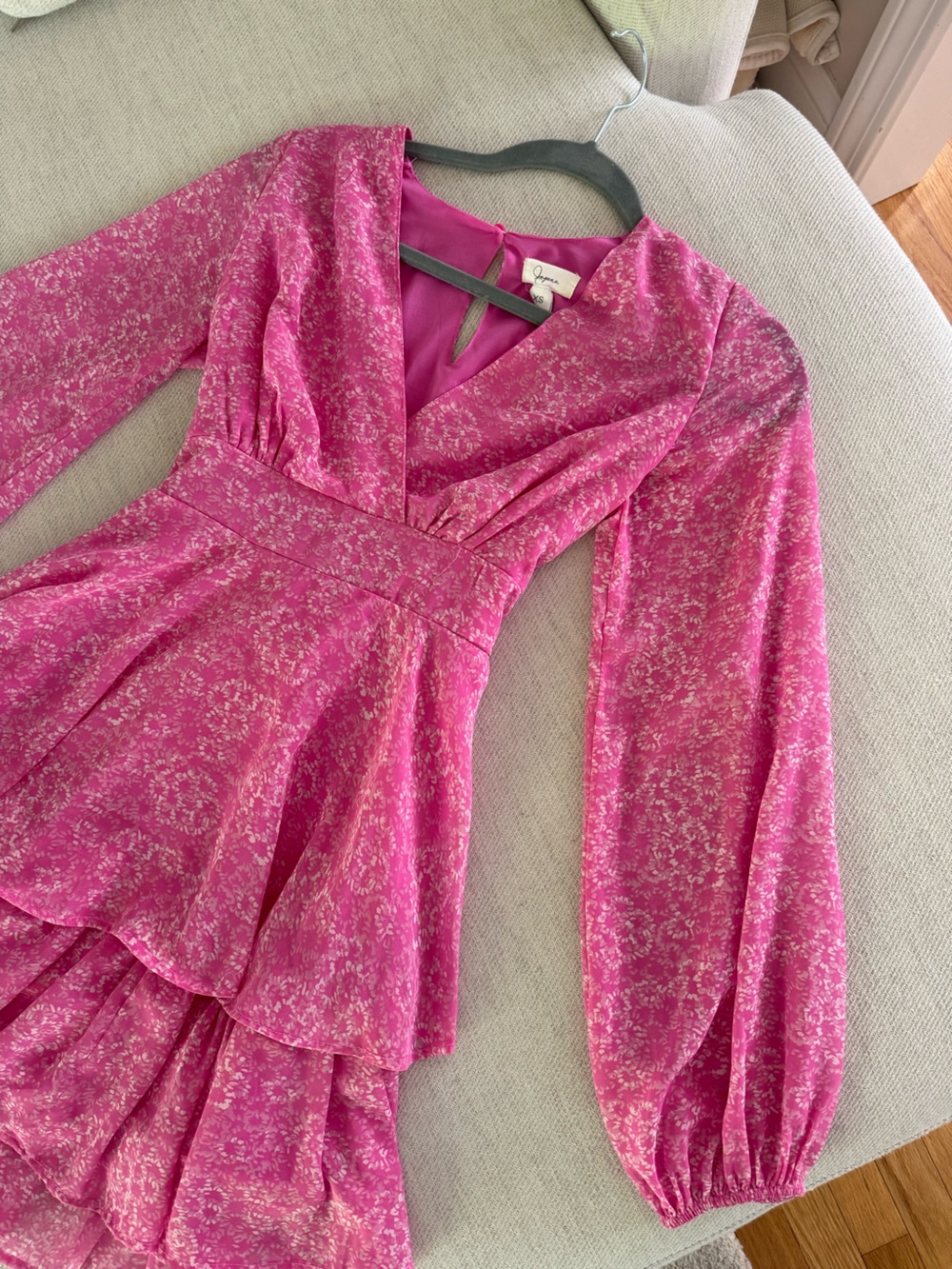 Jessica Simpson Pink Floral Tiered Mini Dress - Picture 3 of 6